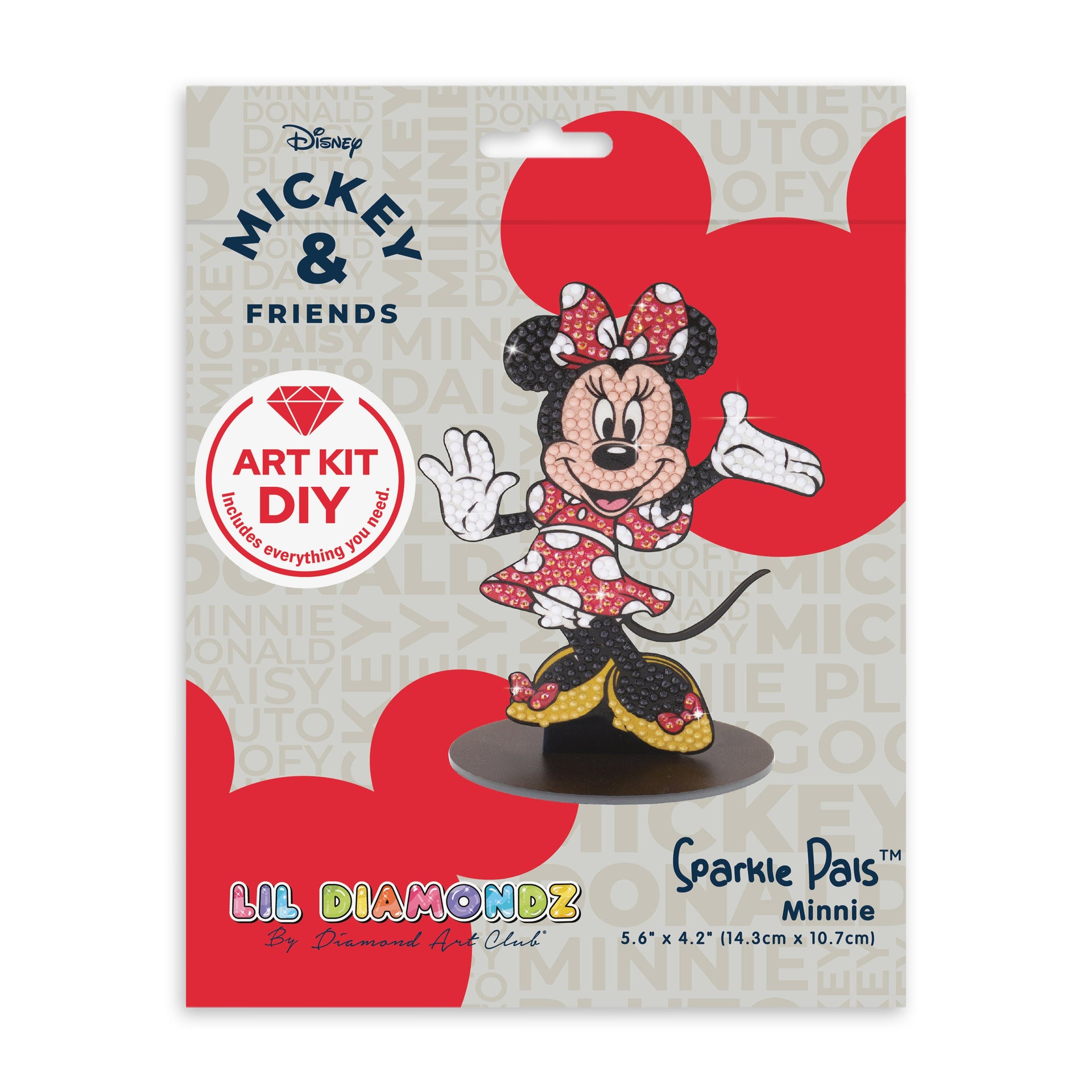 Diamond Painting Sparkle Pals™ - Minnie Mouse™ 5.6" x 4.2" (14.3cm x 10.7cm) / Round with 5 Colors including 1 AB and 2 Fairy Dust Diamonds / 574