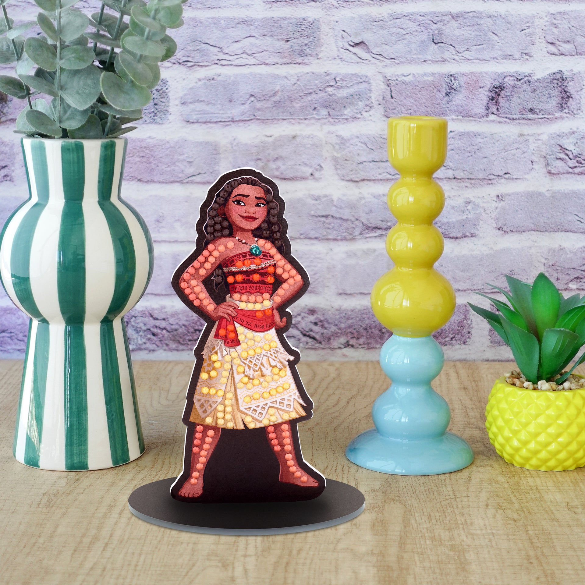 Diamond Painting Sparkle Pals™ - Moana 2.4" x 5.2" (6cm x 13.3cm) / Round with 8 Colors including 1 Iridescent Diamond and 3 Fairy Dust Diamonds / 260