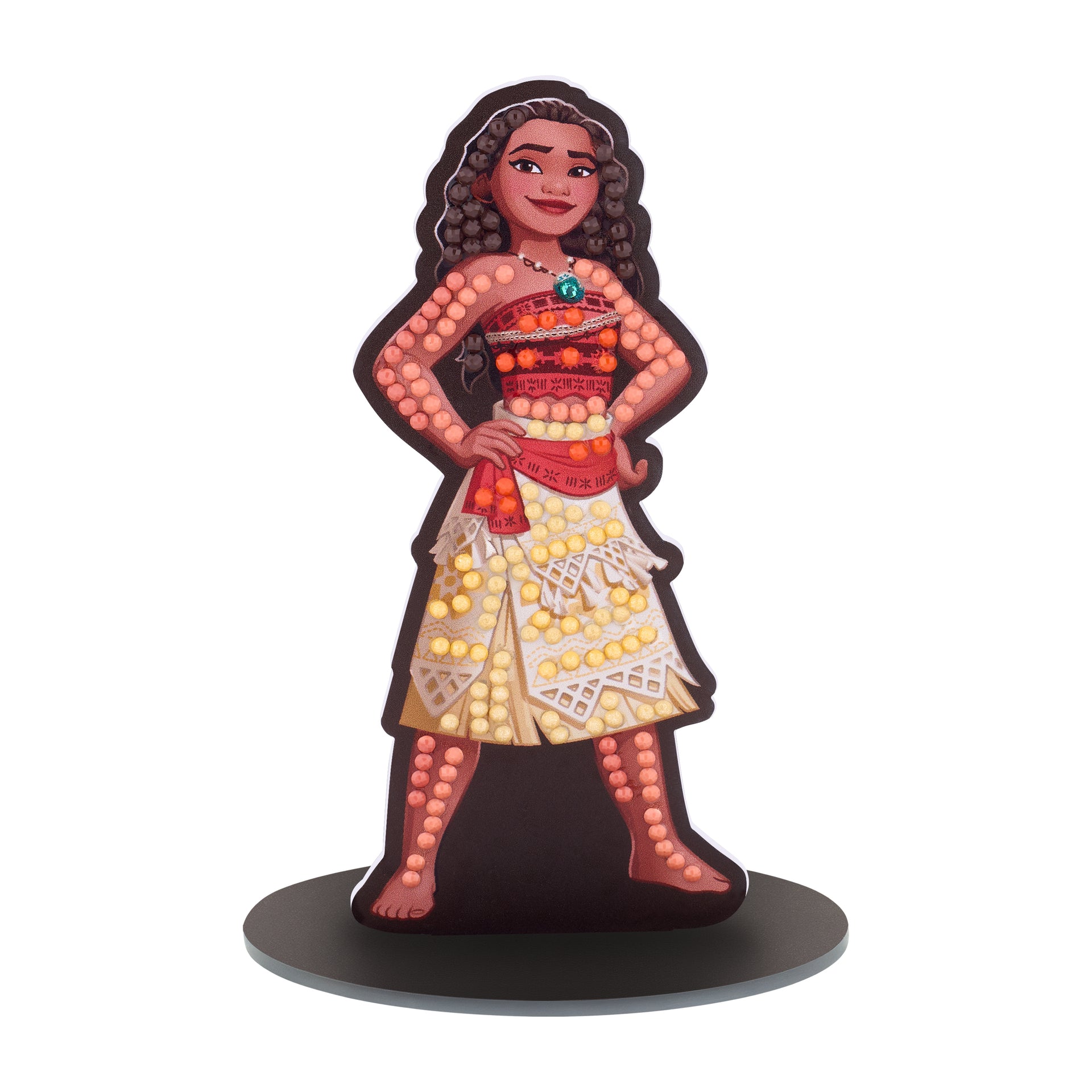 Diamond Painting Sparkle Pals™ - Moana 2.4" x 5.2" (6cm x 13.3cm) / Round with 8 Colors including 1 Iridescent Diamond and 3 Fairy Dust Diamonds / 260