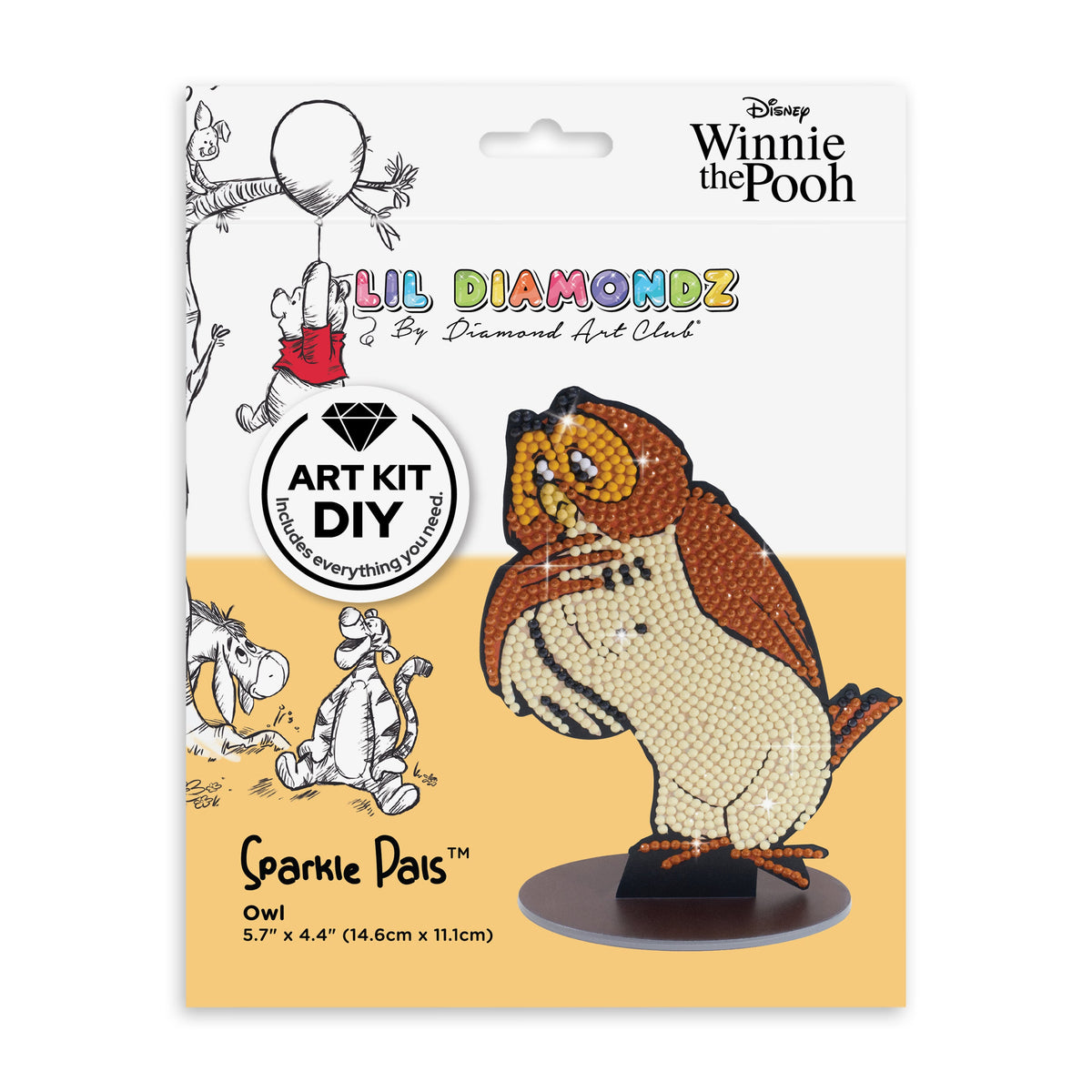 Diamond Painting Sparkle Pals™ - Owl 5.7" x 4.4" (14.5cm x 11.3cm) / Round with 6 Colors including 2 Fairy Dust Diamonds / 936