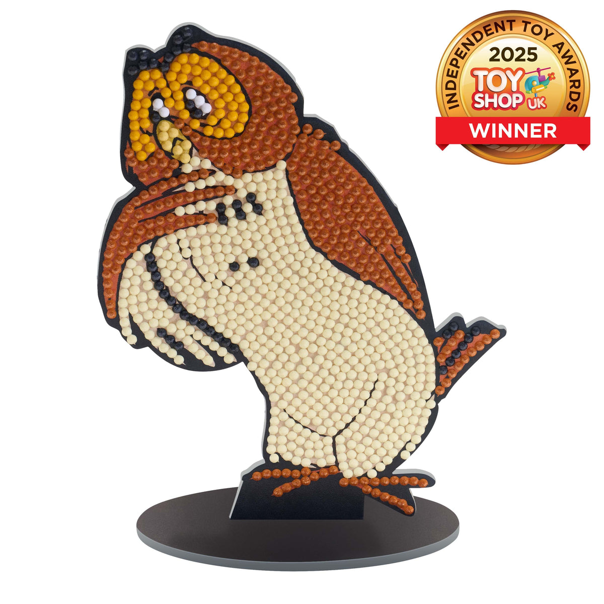 Diamond Painting Sparkle Pals™ - Owl 5.7" x 4.4" (14.5cm x 11.3cm) / Round with 6 Colors including 2 Fairy Dust Diamonds / 936