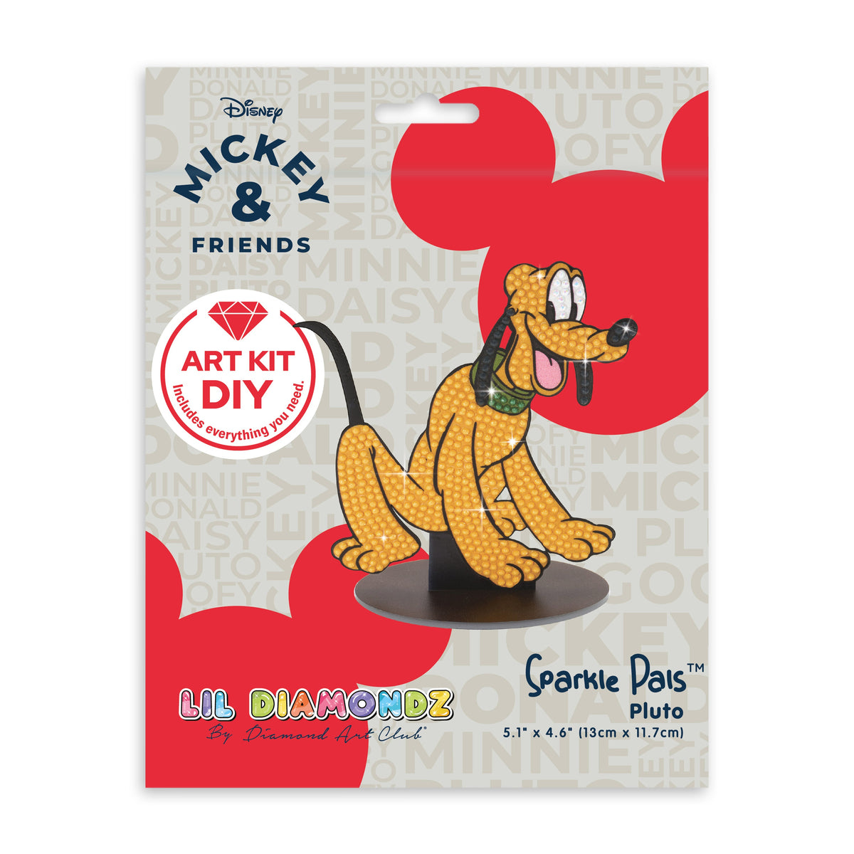 Diamond Painting Sparkle Pals™ - Pluto 5.1" x 4.6" (13cm x 11.7 cm) / Round with 4 Colors including 1 AB and 2 Fairy Dust Diamonds / 503