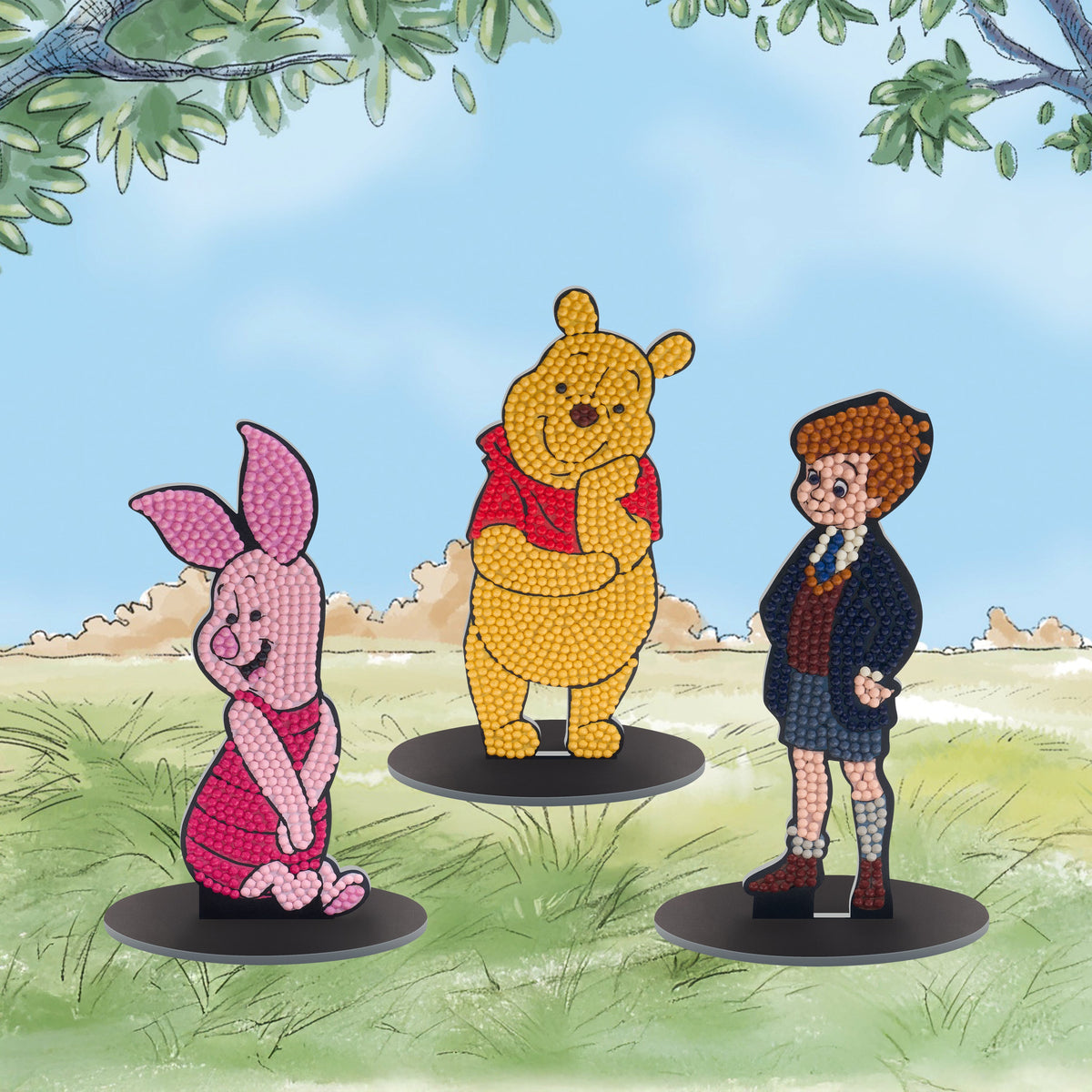Diamond Painting Sparkle Pals™ - Pooh™ 5.7" x 2.3" (14.5cm x 6cm) / Round with 4 Colors including 2 Fairy Dust Diamonds / 670