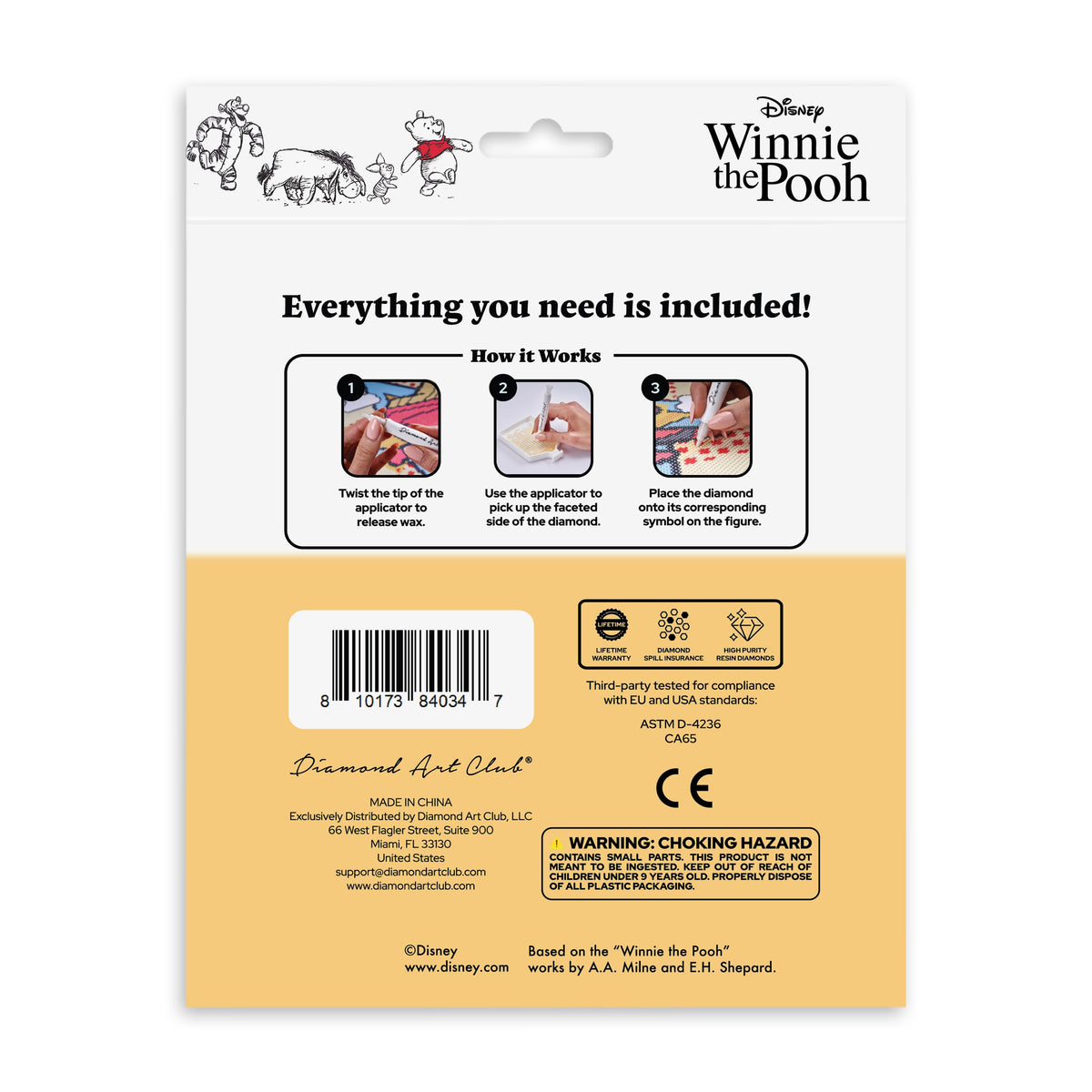 Diamond Painting Sparkle Pals™ - Pooh™ 5.7" x 2.3" (14.5cm x 6cm) / Round with 4 Colors including 2 Fairy Dust Diamonds / 670