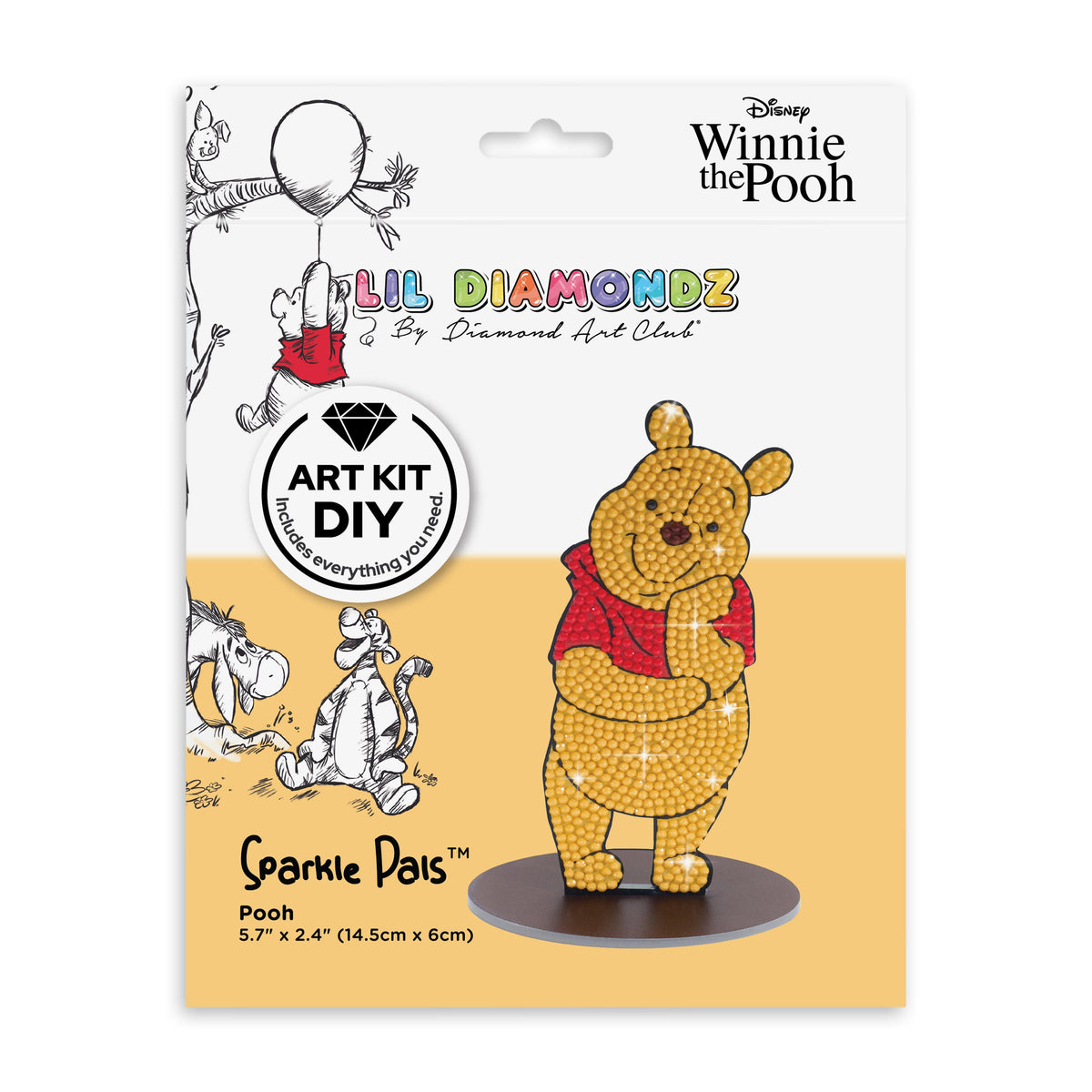 Diamond Painting Sparkle Pals™ - Pooh™ 5.7" x 2.3" (14.5cm x 6cm) / Round with 4 Colors including 2 Fairy Dust Diamonds / 670