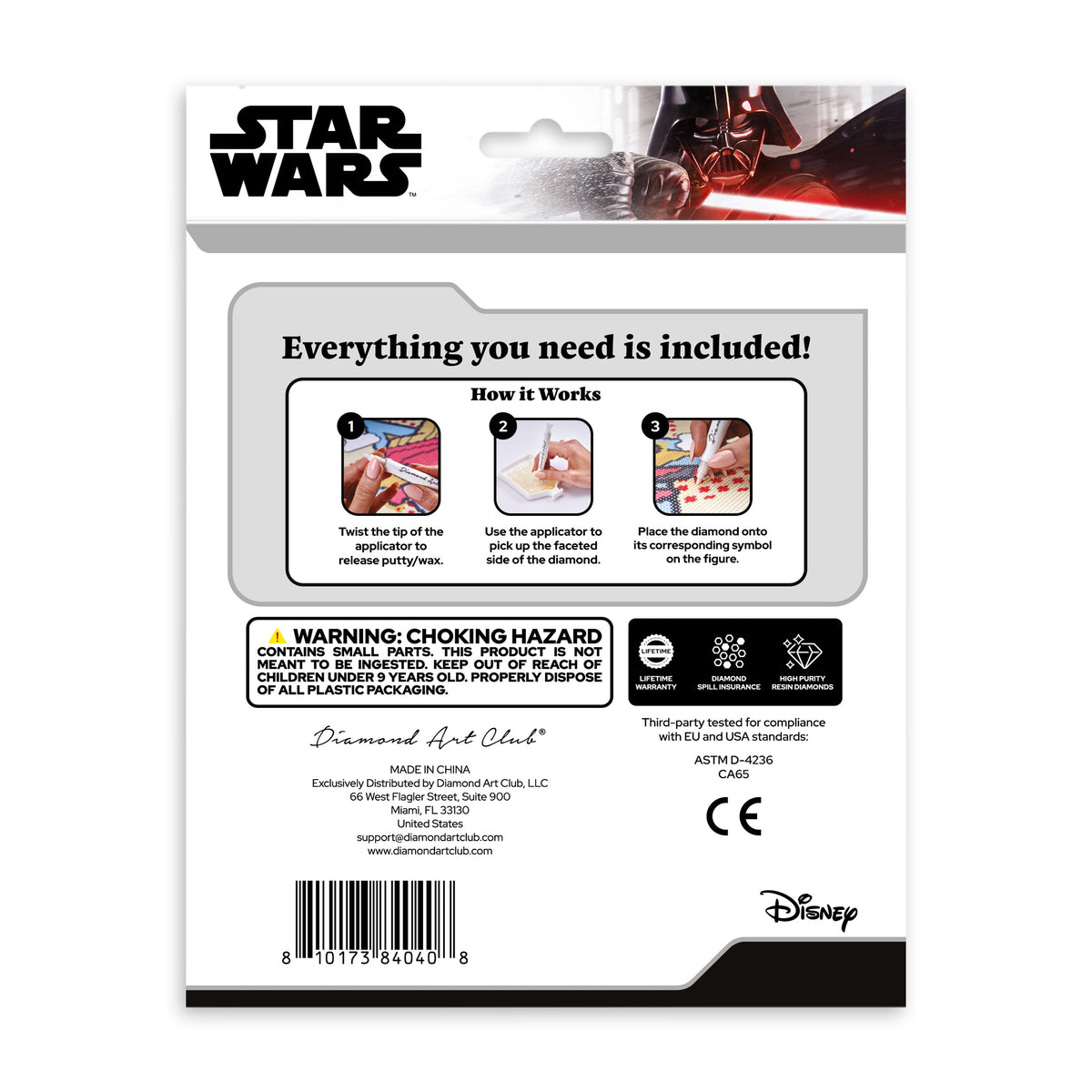 Diamond Painting Sparkle Pals™ - R2-D2™ 5.6" x 4.7" (14.3cm x 12cm) / Round with 11 Colors including 2 ABs and 1 Iridescent Diamond and 6 Fairy Dust Diamonds / 765