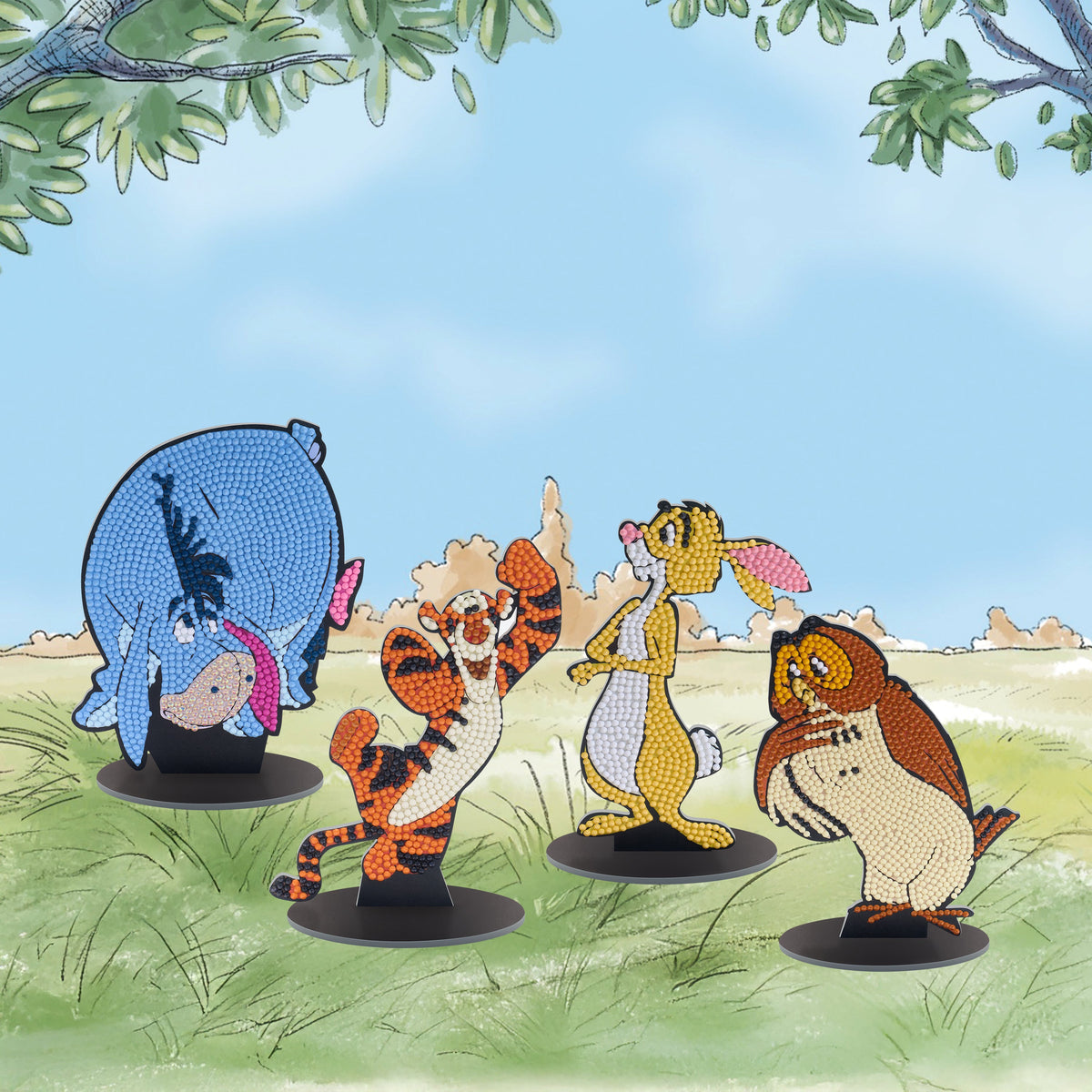 Diamond Painting Sparkle Pals™ - Rabbit 5.6" x 3.5" (14.4cm x 9cm) / Round with 4 Colors including 3 Fairy Dust Diamonds / 575