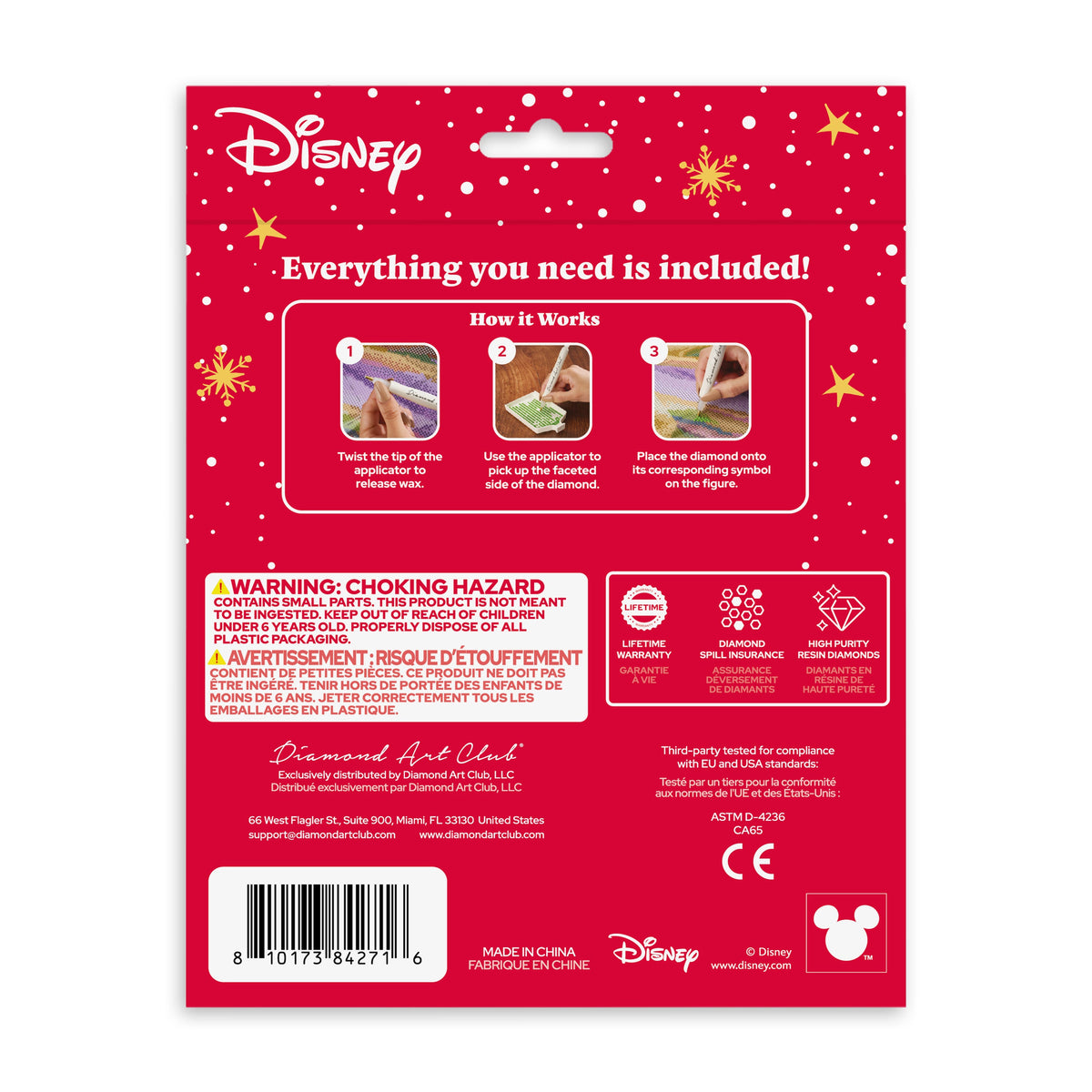 Diamond Painting Sparkle Pals™ - Santa Mickey Magic 5.4" x 3.4" (13.9cm x 8.7cm) / Round with 12 Colors including 1 AB and 3 Fairy Dust Diamonds / 590