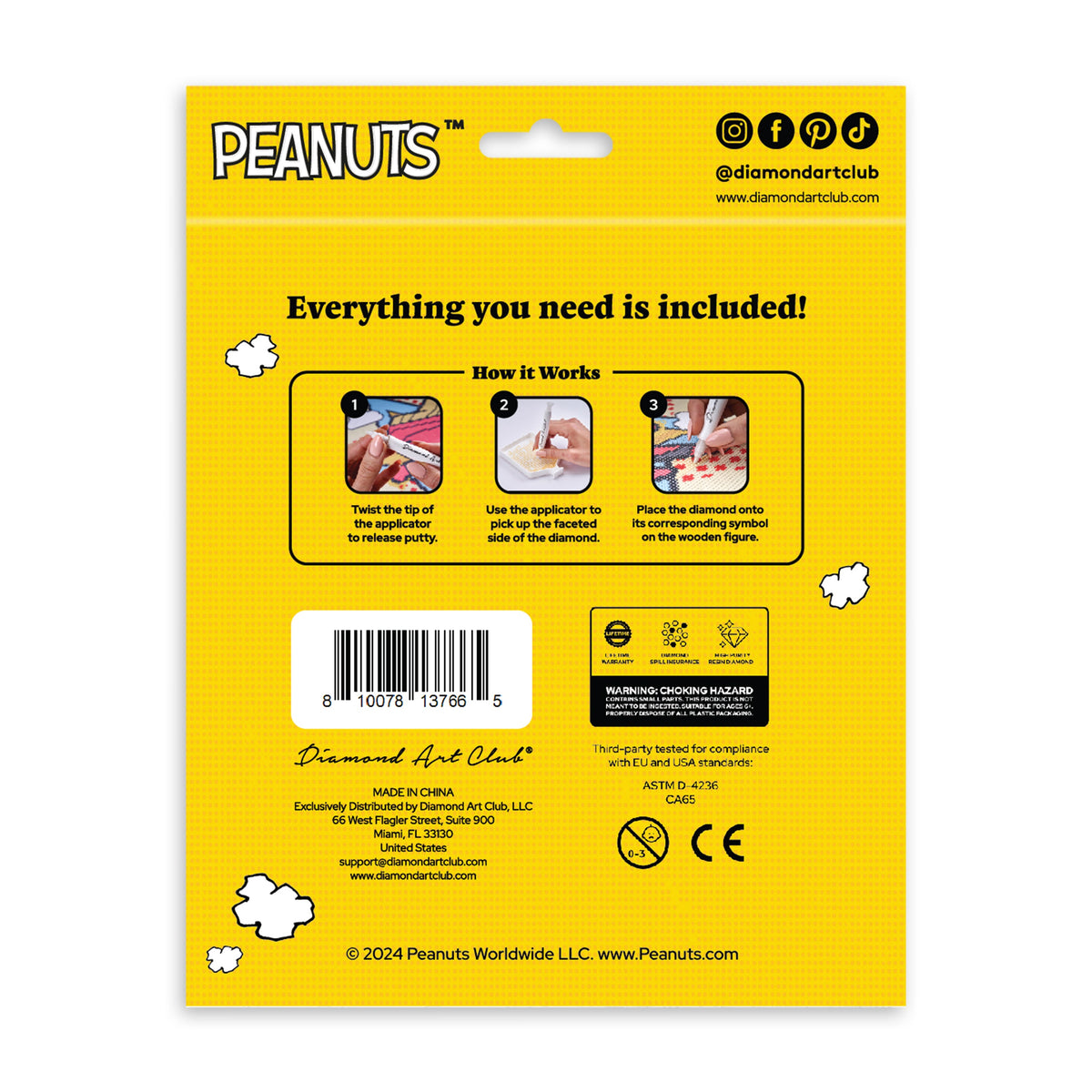 Diamond Painting Sparkle Pals™ - Schroeder 5.7" x 3.5" (14.5cm x 8.8cm) / Round with 6 Colors including 3 Fairy Dust Diamonds / 836