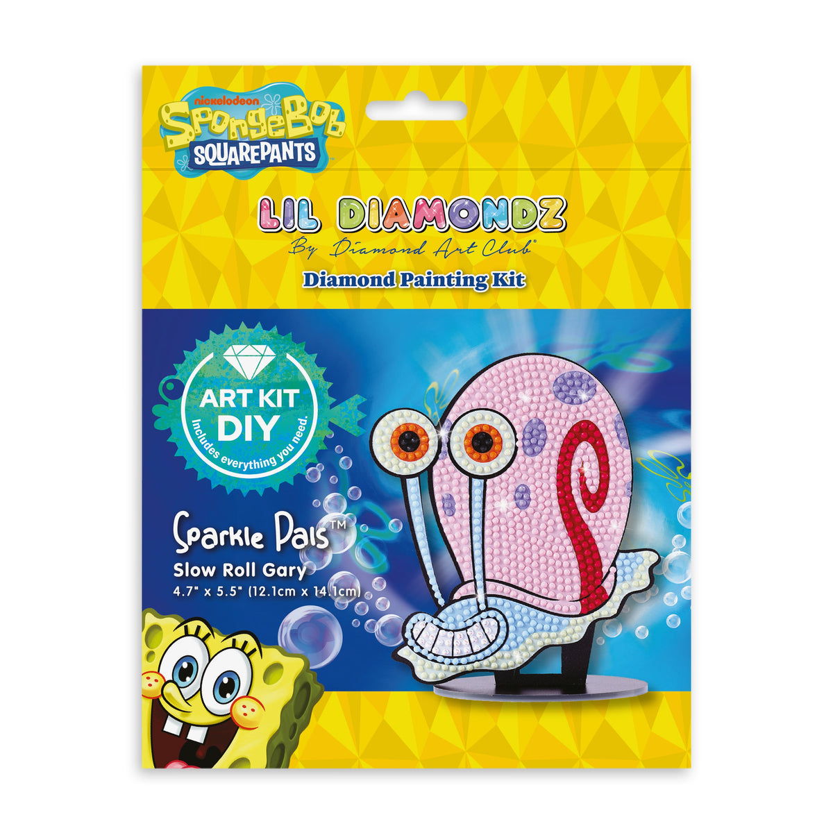 Diamond Painting Sparkle Pals™ - Slow Roll Gary 4.7" x 5.5" (12.1cm x 14.1cm) / Round with 8 Colors Including 2 ABs and 3 Fairy Dust Diamonds / 860