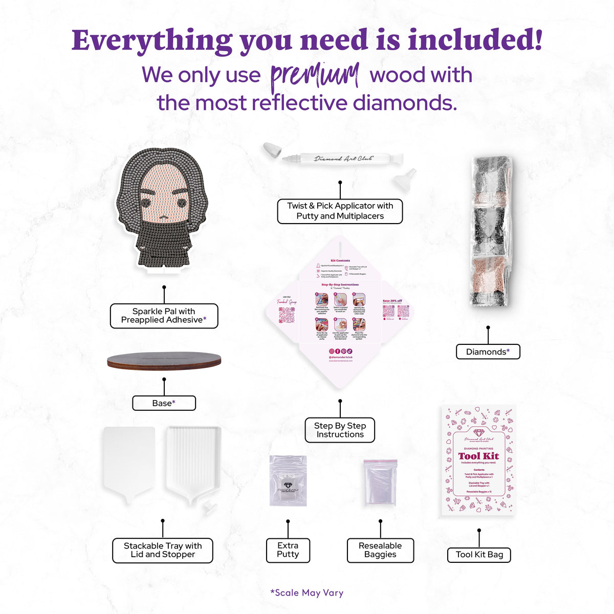 Diamond Painting Sparkle Pals™ - Snape 4.3" x 5.7" (11cm x 14.6cm) / Round with 3 Colors including 1 Fairy Dust Diamond / 1,214