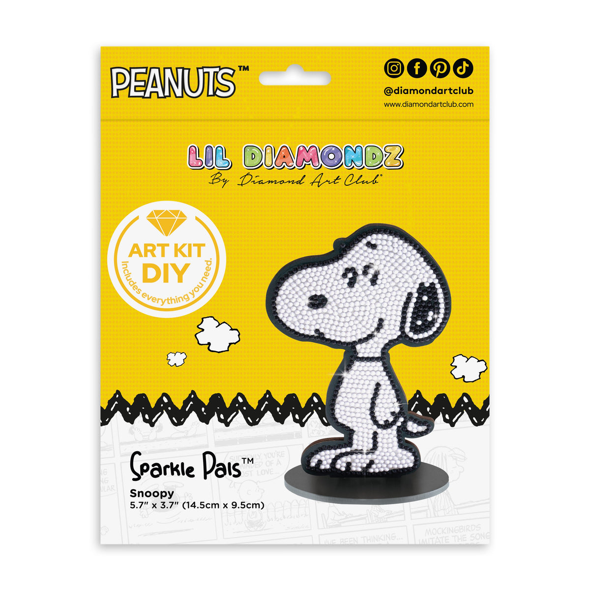 Diamond Painting Sparkle Pals™️ - Snoopy 5.7" x 3.7" (14.5cm x 9.5cm) / Round with 2 Colors including 1 Fairy Dust Diamond / 961