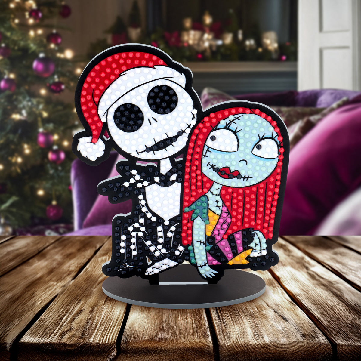 Diamond Painting Sparkle Pals™ - Spooky Holiday Romance 5.5" x 4.5" (14cm x 11.5cm) / Round with 7 Colors including 3 Fairy Dust Diamonds / 675