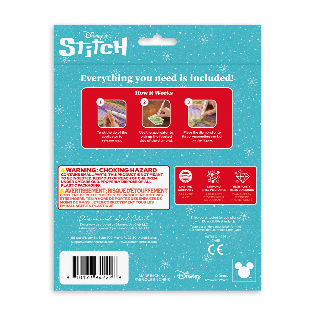 Diamond Painting Sparkle Pals™ - Stitch’s Holiday Cheer 5" x 5.5" (12.7cm x 14cm) / Round with 14 Colors including 1 AB and 6 Fairy Dust Diamonds / 545