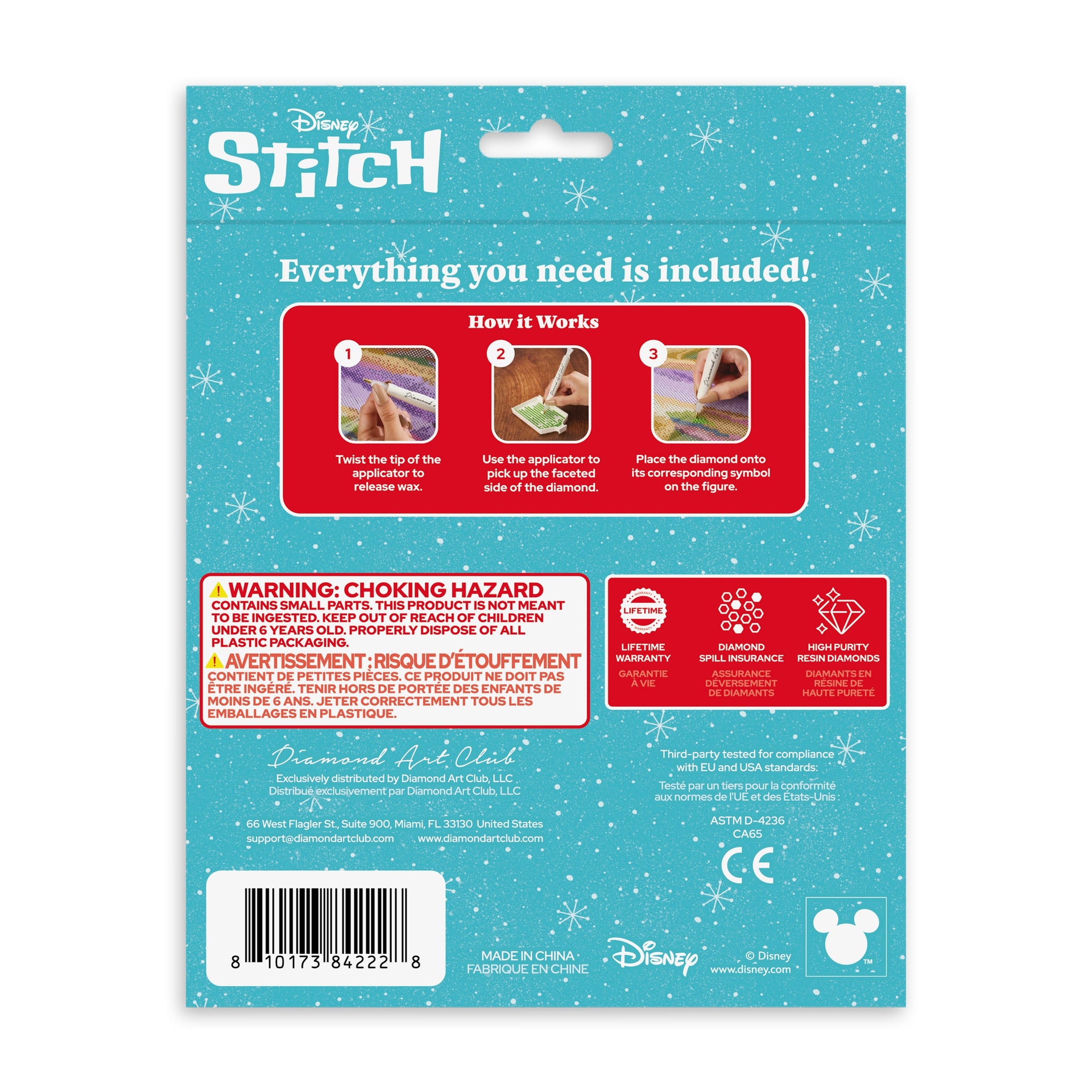 Diamond Painting Sparkle Pals™ - Stitch’s Holiday Cheer 5" x 5.5" (12.7cm x 14cm) / Round with 14 Colors including 1 AB and 6 Fairy Dust Diamonds / 545