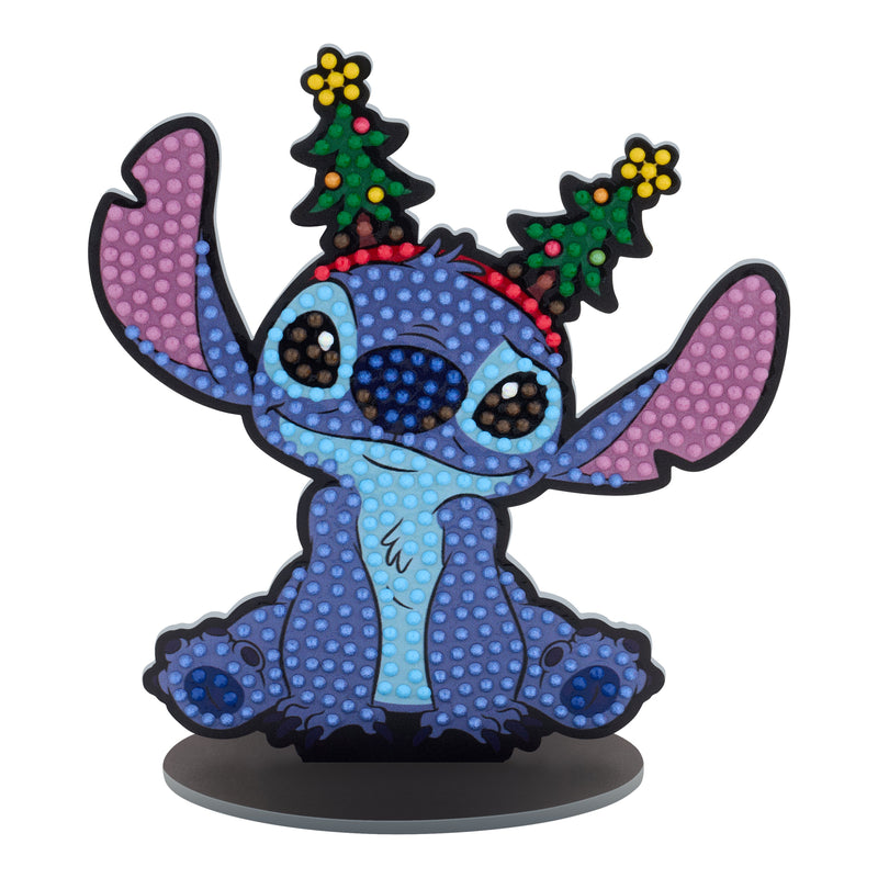 Diamond Painting Sparkle Pals™ - Stitch’s Holiday Cheer 5" x 5.5" (12.7cm x 14cm) / Round with 14 Colors including 1 AB and 6 Fairy Dust Diamonds / 545