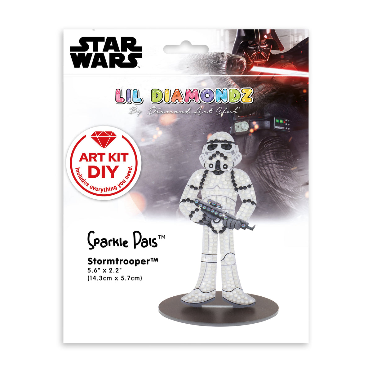 Diamond Painting Sparkle Pals™ - Storm Trooper™ 5.6" x 3.6" (14.3cm x 9.2cm) / Round with 4 Colors including 1 AB and 3 Fairy Dust Diamonds / 286