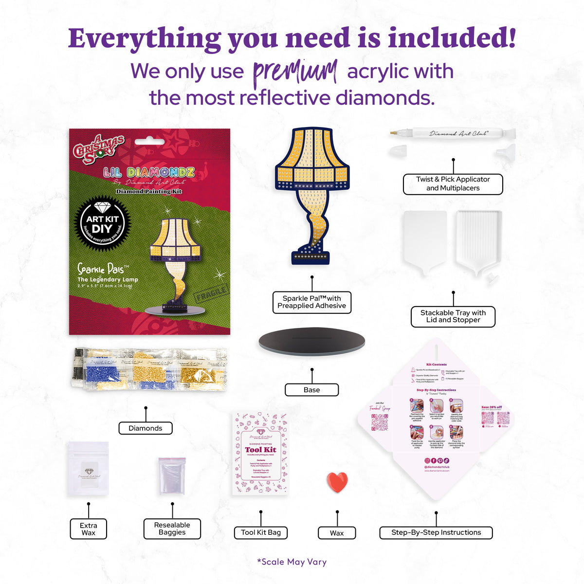 Diamond Painting Sparkle Pals™ - The Legendary Lamp 2.9" x 5.5" (7.6cm x 14.1cm) / Round with 8 Colors including 4 Fairy Dust Diamonds / 297