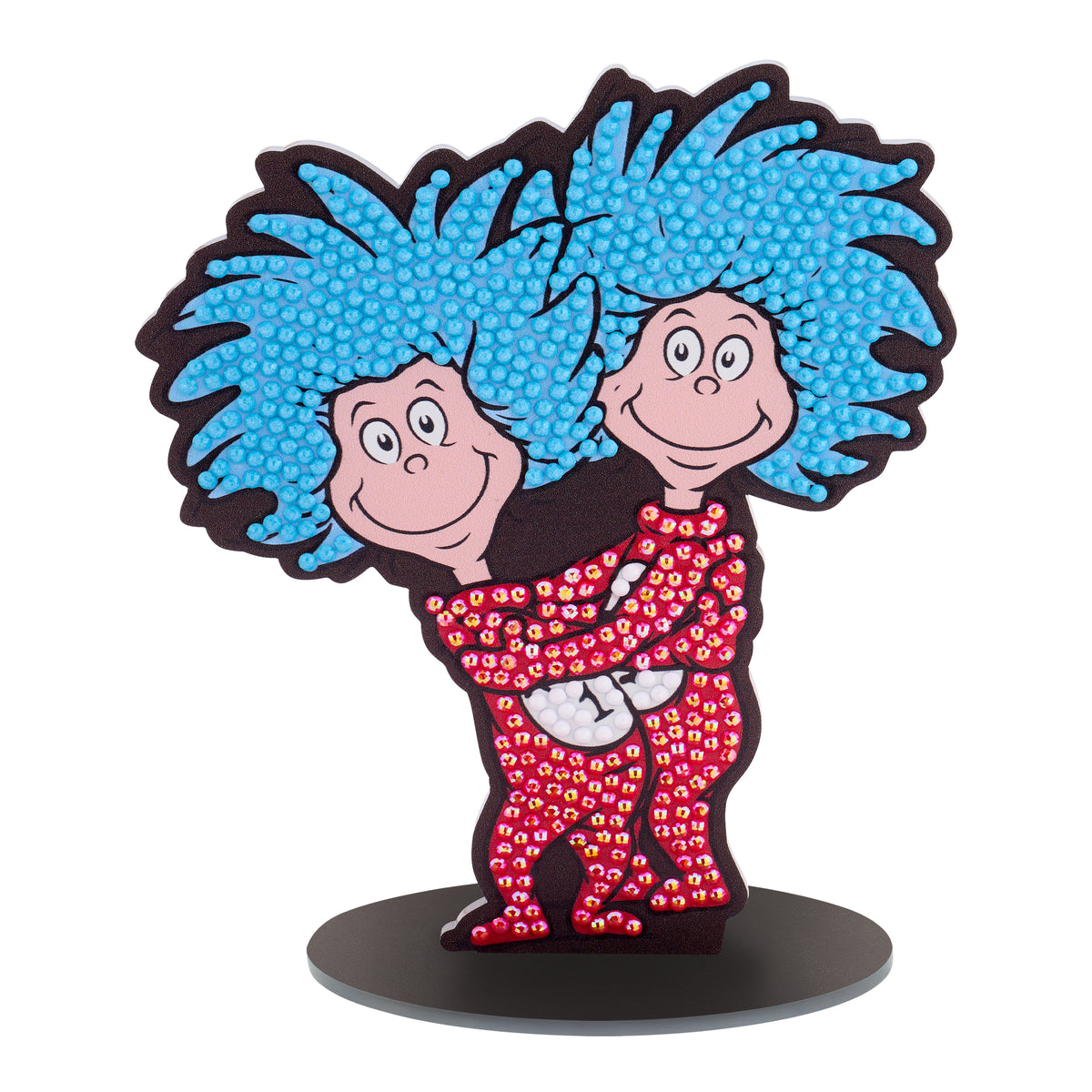 Diamond Painting Sparkle Pals™ - Thing 1 & Thing 2 4.7" x 5.5" (12.1cm x 14.1cm) / Round with 3 Colors including 1 AB and 1 Fairy Dust Diamond / 608