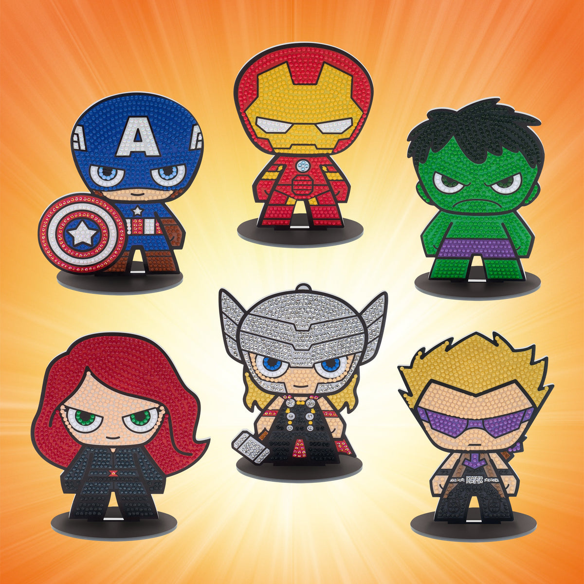 Diamond Painting Sparkle Pals™ - Thor 14.1x11.3cm / Round with 11 Colors Including 1 AB and 2 Fairy Dust Diamonds / 753