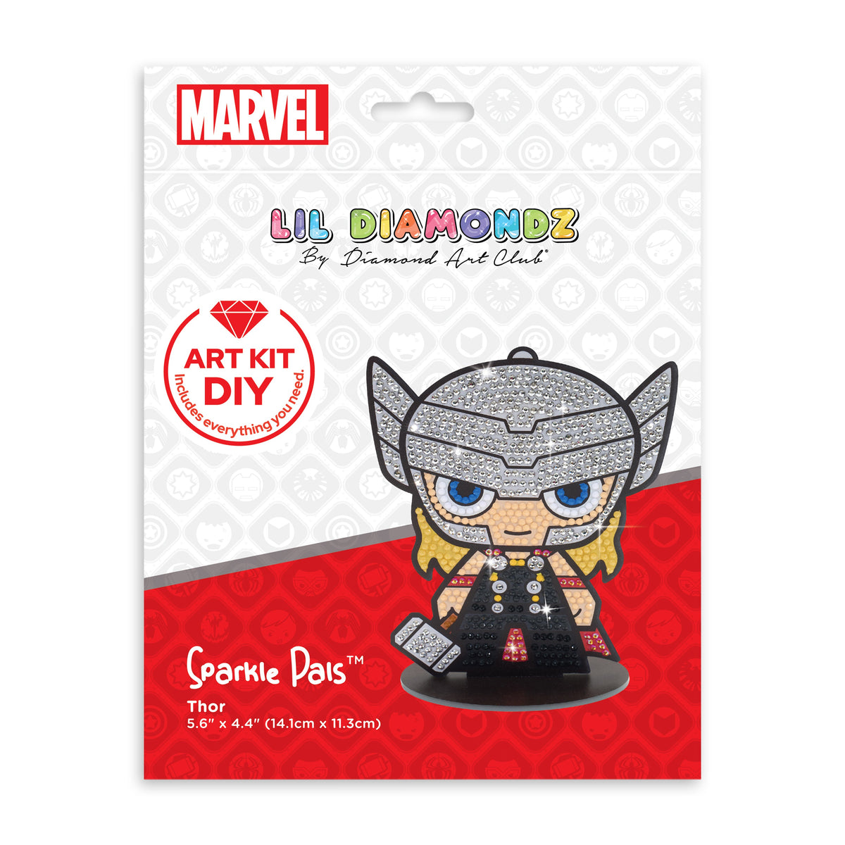 Diamond Painting Sparkle Pals™ - Thor 14.1x11.3cm / Round with 11 Colors Including 1 AB and 2 Fairy Dust Diamonds / 753