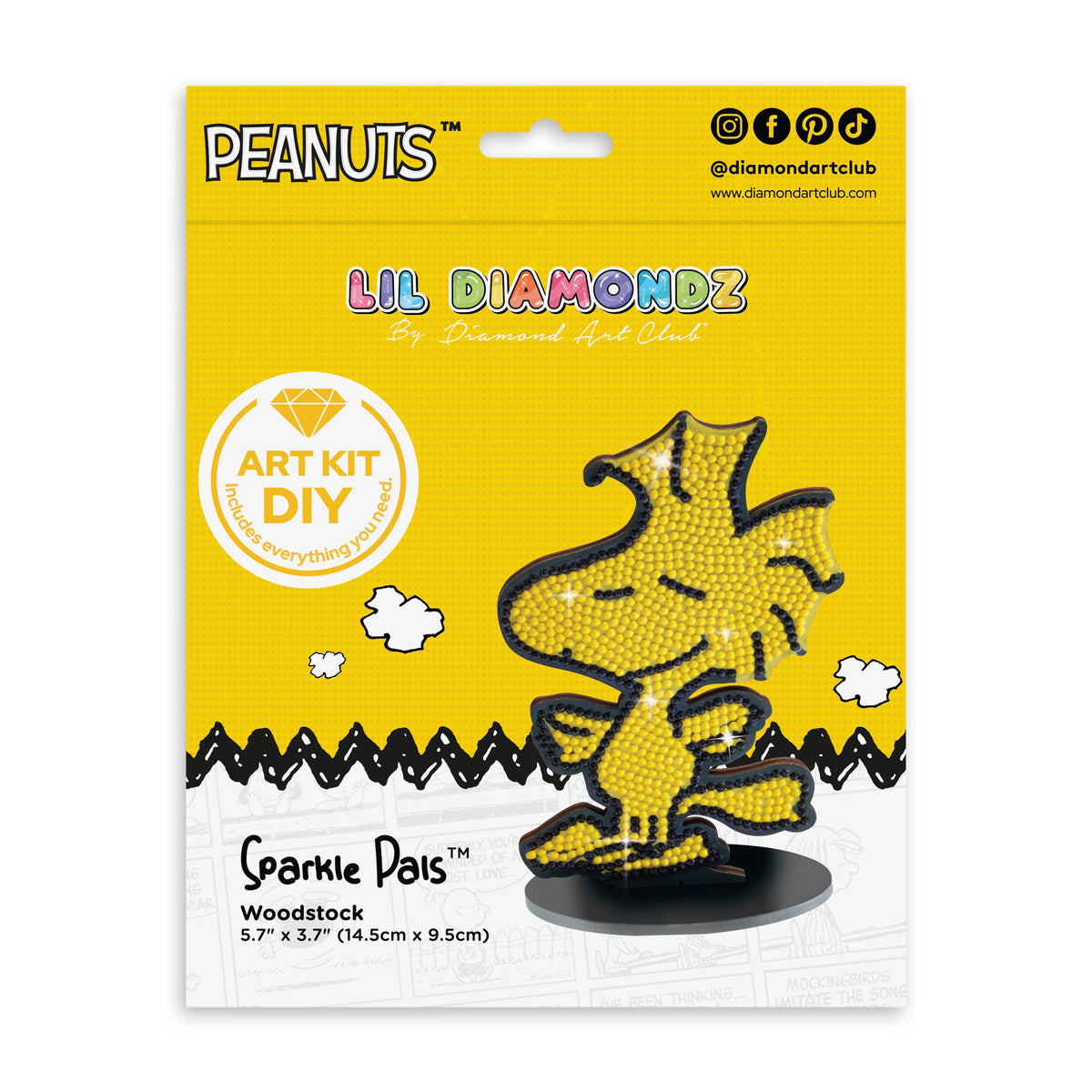 Diamond Painting Sparkle Pals™ - Woodstock 5.7" x 3.7" (14.5cm x 9.5cm) / Round with 2 Colors including 1 Fairy Dust Diamond / 970