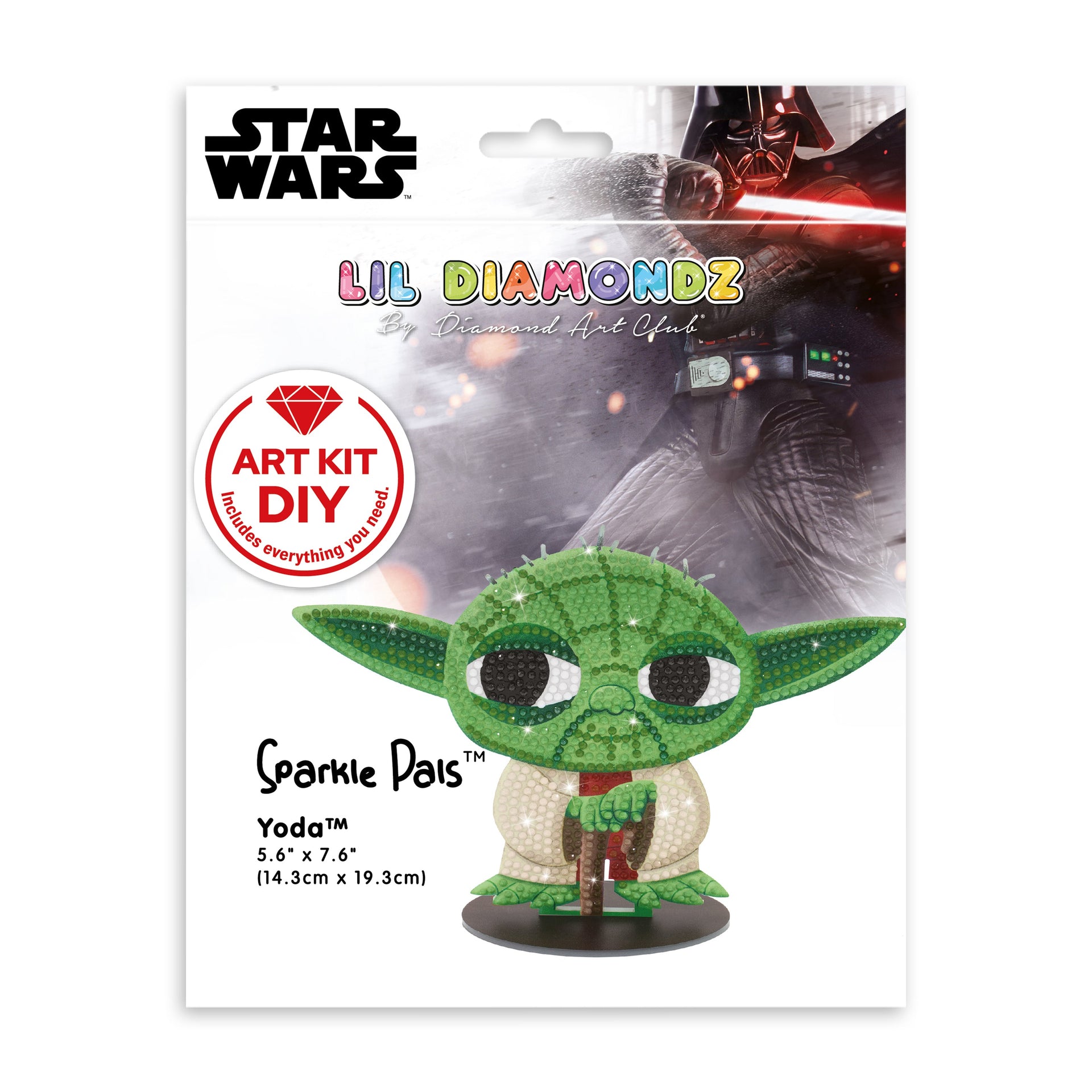 Diamond Painting Sparkle Pals™ - Yoda™ 5.6" x 7.6" (14.3cm x 19.3cm) / Round with 12 Colors including 3 Fairy Dust Diamonds / 1,084
