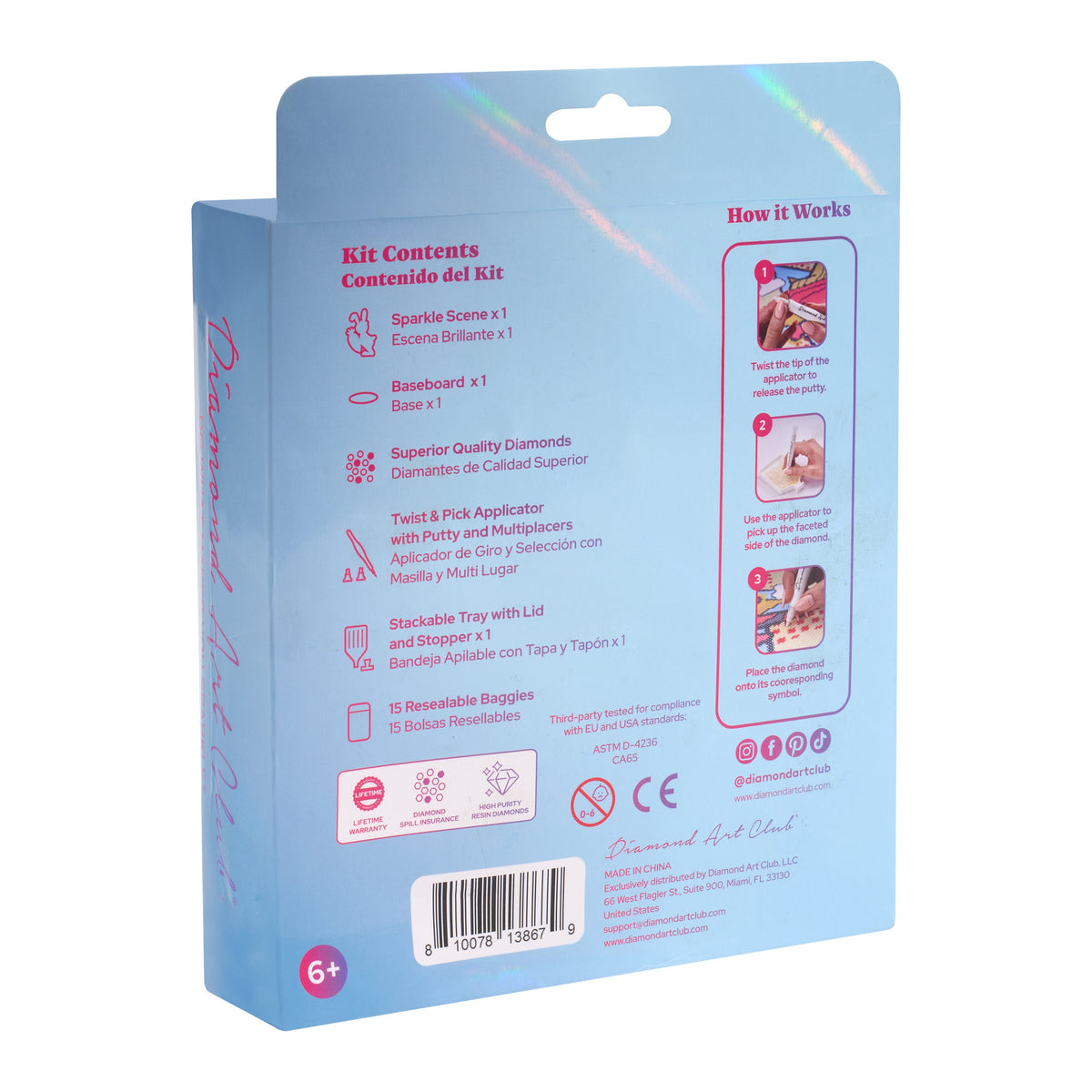 Diamond Painting Sparkle Scenes - Spring Bunny 5.5" x 3.5" x 1.9" (14cm x 9cm x 5cm) / Round with 9 Colors Including 2 Fairy Dust Diamonds and 2 Special Diamonds / 628