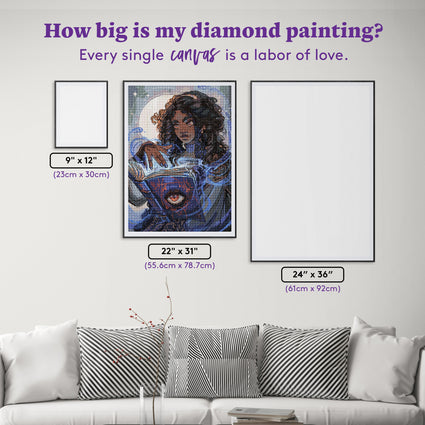 Diamond Painting Spellbound Secrets 22" x 31" (55.6cm x 78.7cm) / Round with 65 Colors including 2 ABs and 1 Iridescent Diamond and 5 Fairy Dust Diamonds / 57,772