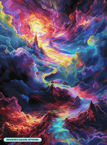 Diamond Painting Spiral Passage 25.6" x 34.7" (65cm x 87.9cm) / Square with 86 Colors including 4 ABs and 4 Fairy Dust Diamonds / 92,133