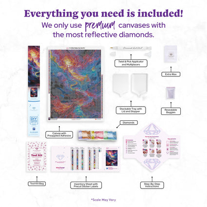 Diamond Painting Spiral Passage 25.6" x 34.7" (65cm x 87.9cm) / Square with 86 Colors including 4 ABs and 4 Fairy Dust Diamonds / 92,133