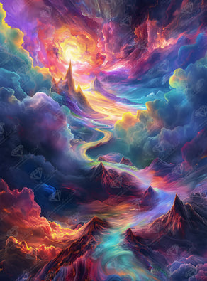 Diamond Painting Spiral Passage 25.6" x 34.7" (65cm x 87.9cm) / Square with 86 Colors including 4 ABs and 4 Fairy Dust Diamonds / 92,133