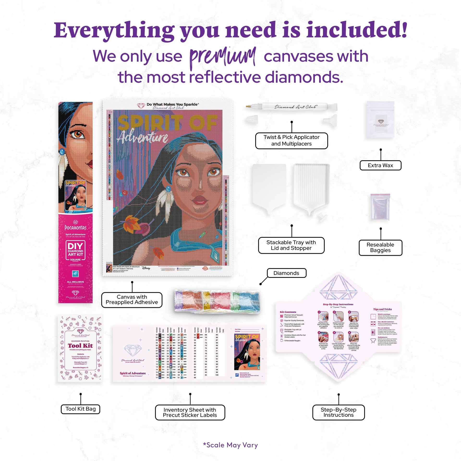 Diamond Painting Spirit of Adventure 17" x 24" (42.7cm x 60.7cm) / Square with 53 Colors including 3 ABs and 1 Iridescent Diamond and 2 Fairy Dust Diamonds / 41,968