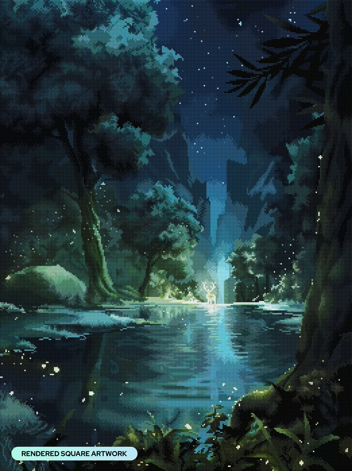 Diamond Painting Spirit of the Forest 25.6" x 34.3" (65cm x 86.9cm) / Square with 43 Colors including 2 ABs and 2 Fairy Dust Diamonds / 91,089