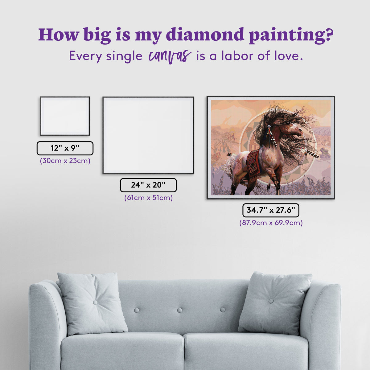 Diamond Painting Spirit Warrior 34.7" x 27.6" (87.9cm x 69.9cm) / Square with 74 Colors including 1 AB and 4 Fairy Dust Diamonds / 99,193