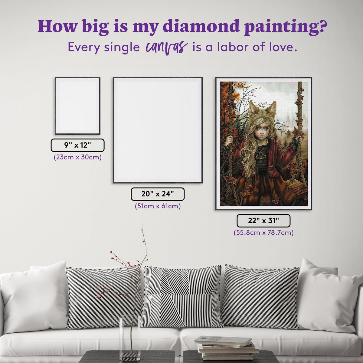 Diamond Painting Spirito Volpe 22" x 31" (55.8cm x 78.7cm) / Square with 48 Colors including 3 Fairy Dust Diamonds / 70,784
