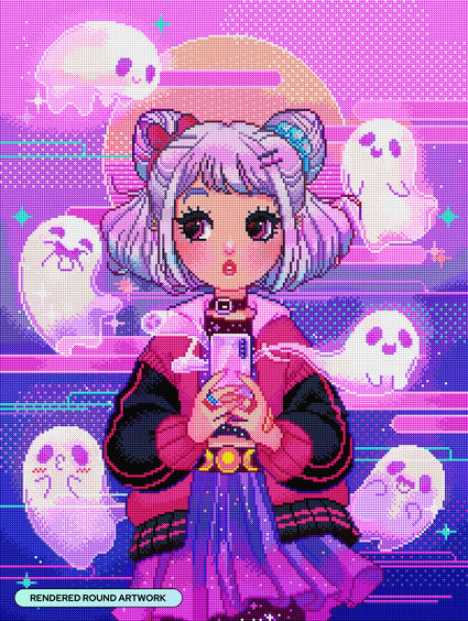 Diamond Painting Spirits 22" x 29" (55.6cm x 73.7cm) / Round with 54 Colors including 3 ABs and 3 Fairy Dust Diamonds / 54,136