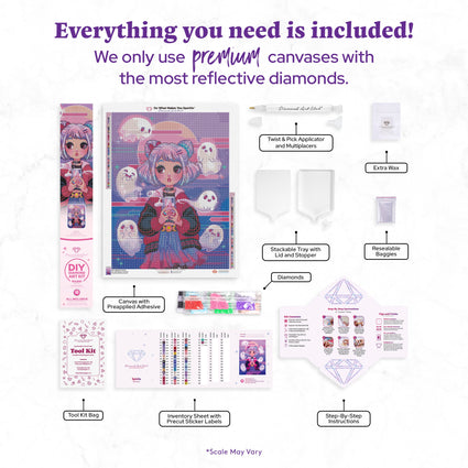 Diamond Painting Spirits 22" x 29" (55.6cm x 73.7cm) / Round with 54 Colors including 3 ABs and 3 Fairy Dust Diamonds / 54,136