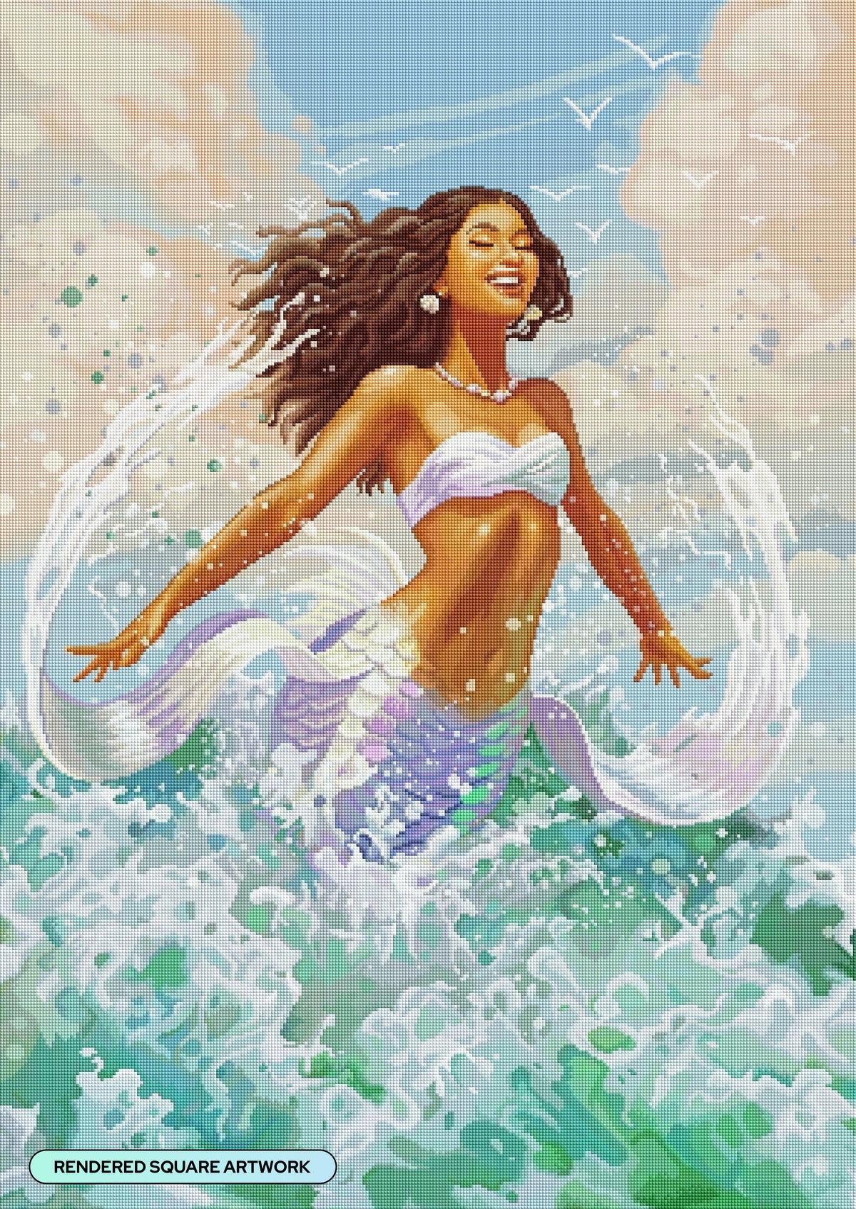 Diamond Painting Splash 27.6" x 39" (69.9cm x 98.8cm) / Square with 55 Colors including 1 AB and 6 Fairy Dust Diamonds / 111,557