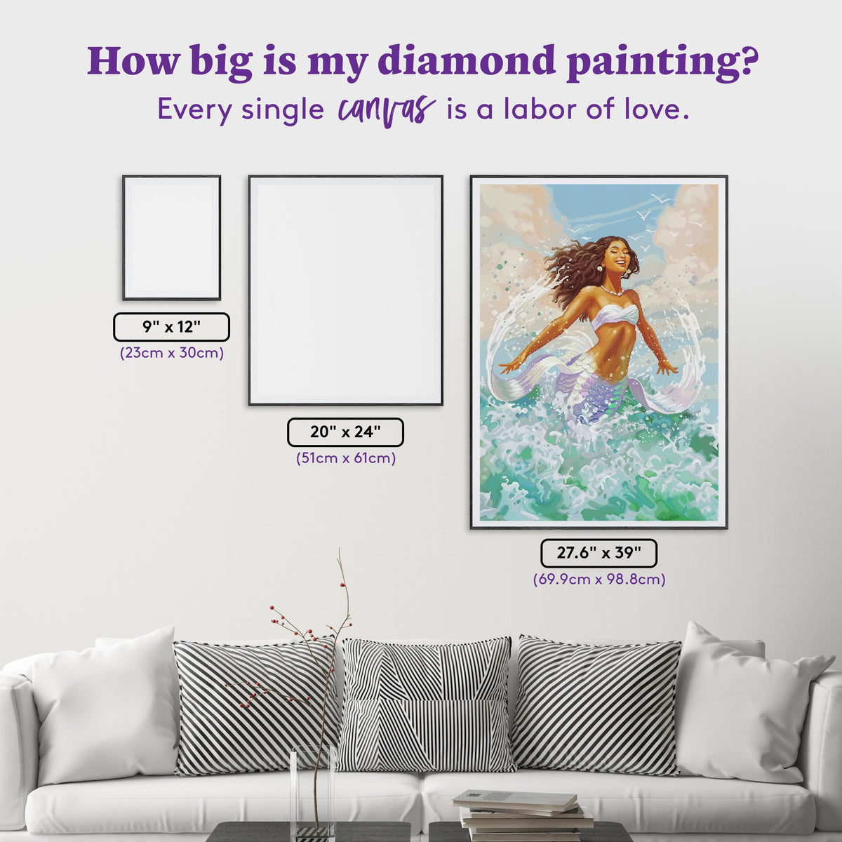 Diamond Painting Splash 27.6" x 39" (69.9cm x 98.8cm) / Square with 55 Colors including 1 AB and 6 Fairy Dust Diamonds / 111,557