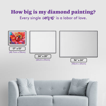 Diamond Painting Spotted in Spring 17" x 13" (42.7cm x 33cm) / Round with 54 Colors including 1 AB and 3 Fairy Dust Diamonds / 18,600
