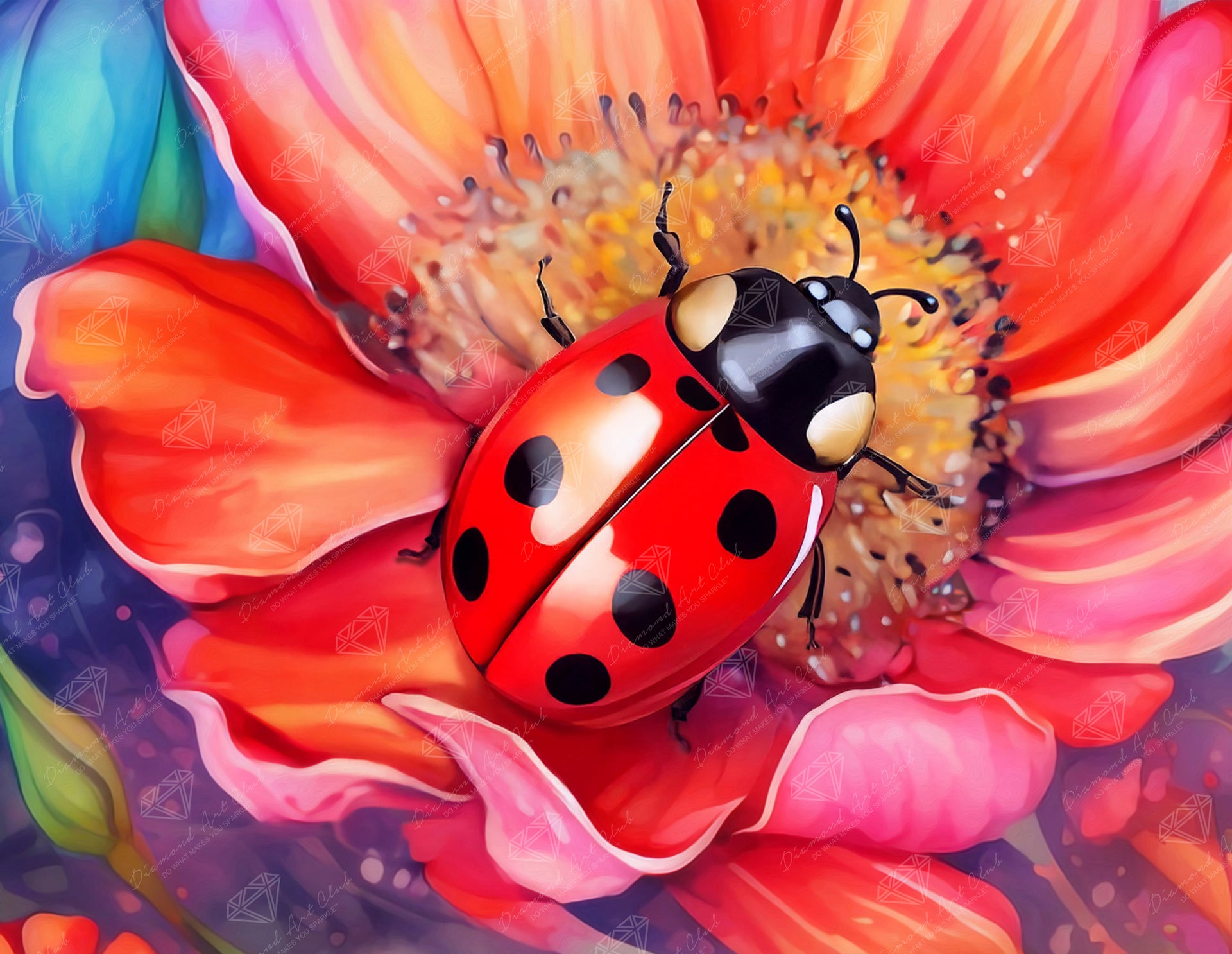 Diamond Painting Spotted in Spring 17" x 13" (42.7cm x 33cm) / Round with 54 Colors including 1 AB and 3 Fairy Dust Diamonds / 18,600