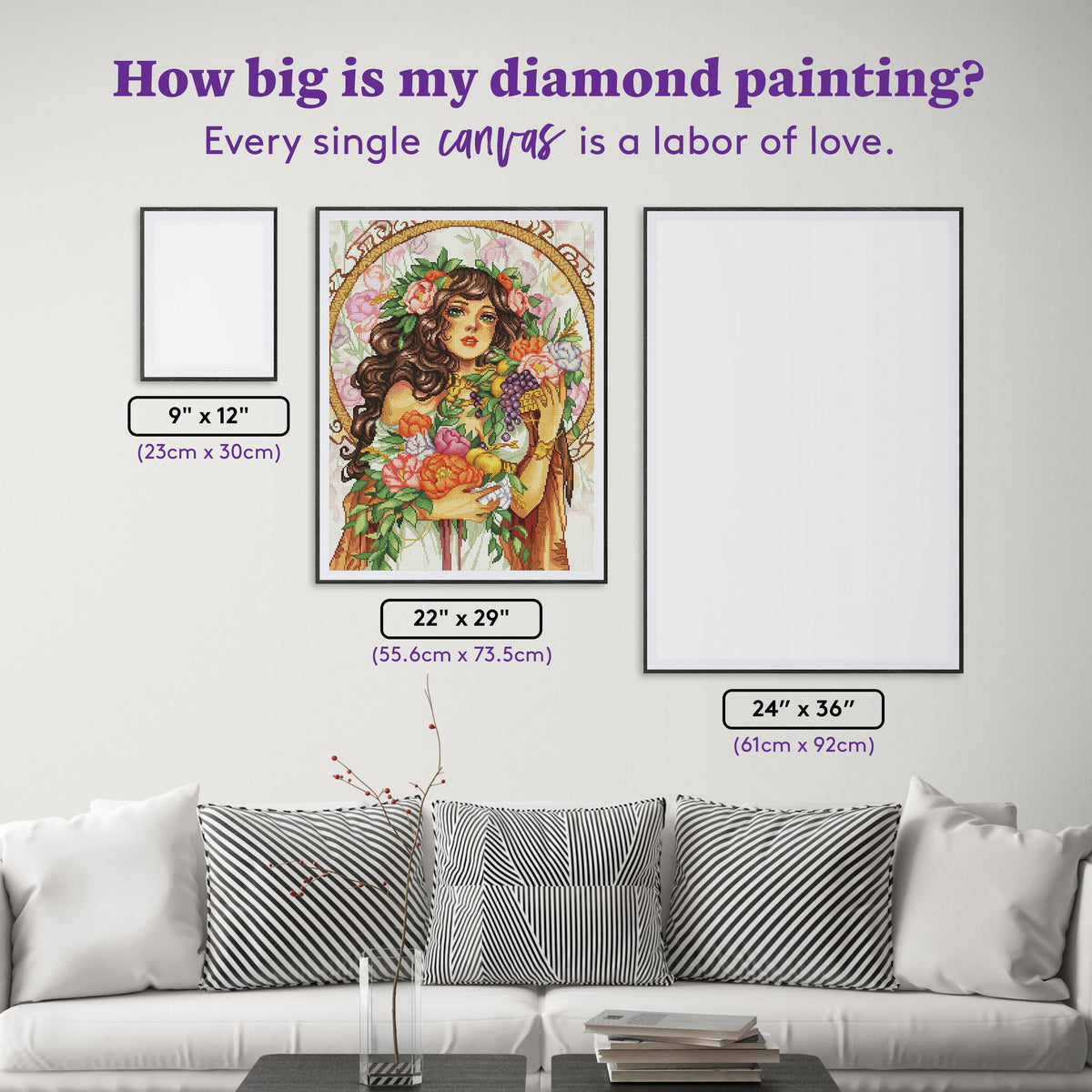 Diamond Painting Spring Awakening 22" x 29" (55.6cm x 73.5cm) / Round with 82 Colors including 1 AB and 1 Electro Diamond and 1 Iridescent Diamond  and 6 Fairy Dust Diamonds / 53,934