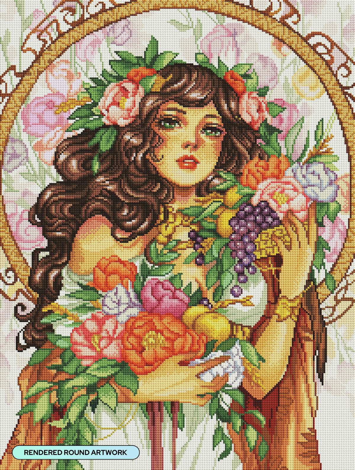 Diamond Painting Spring Awakening 22" x 29" (55.6cm x 73.5cm) / Round with 82 Colors including 1 AB and 1 Electro Diamond and 1 Iridescent Diamond  and 6 Fairy Dust Diamonds / 53,934