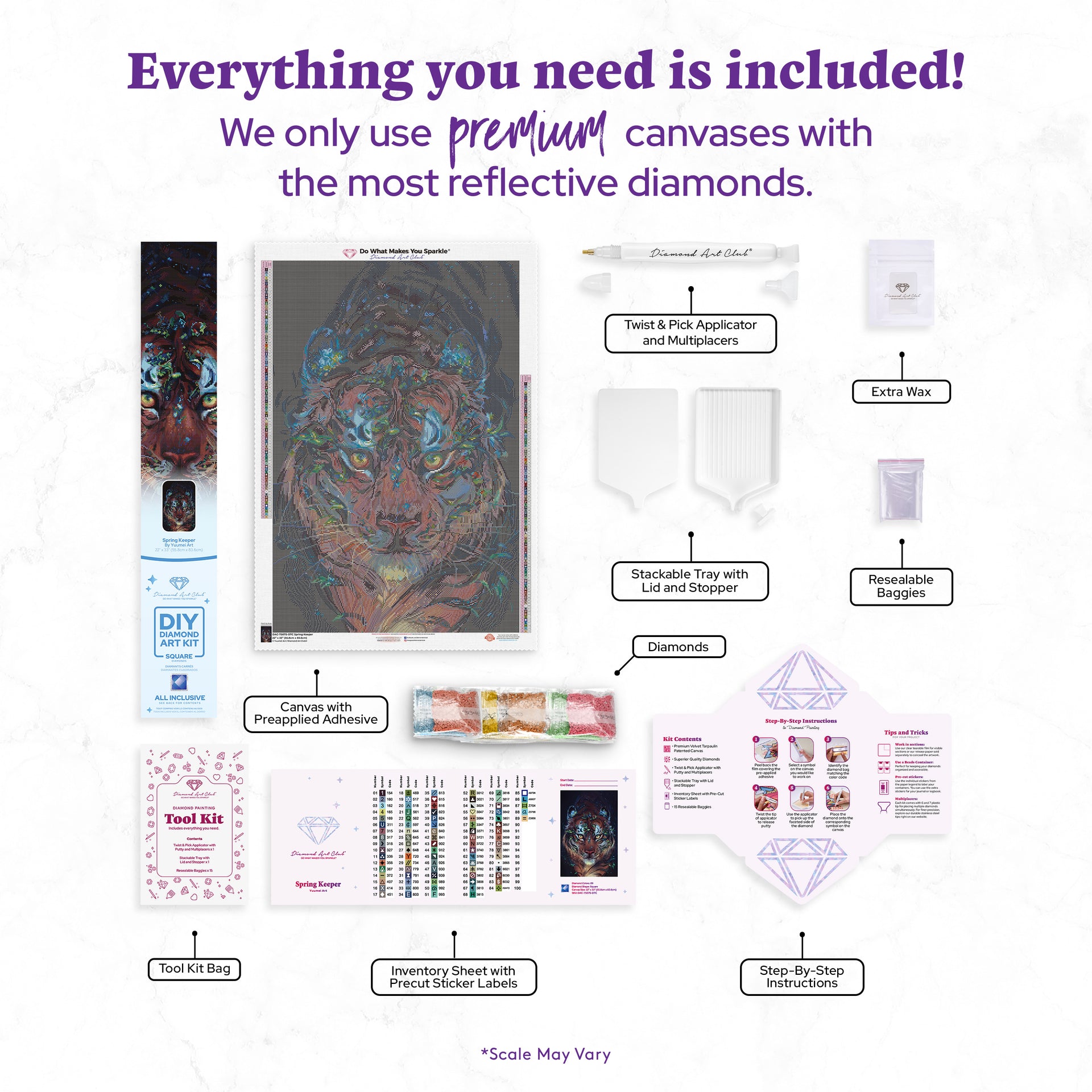 Diamond Painting Spring Keeper 22" x 33" (55.8cm x 83.6cm) / Square with 89 Colors including 3 ABs and 3 Fairy Dust Diamonds / 75,264