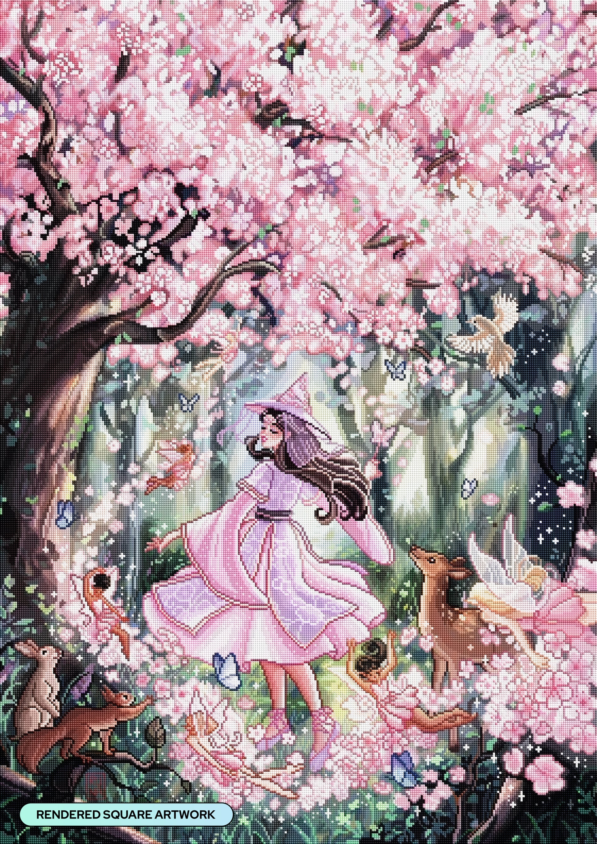 Diamond Painting Spring Witch 27.6" x 39" (69.9cm x 98.8cm) / Square with 87 Colors including 3 ABs and 5 Fairy Dust Diamonds / 111,557