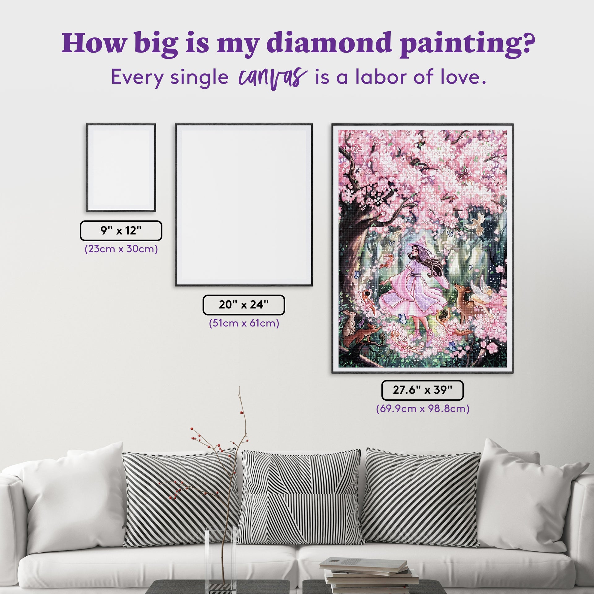Diamond Painting Spring Witch 27.6" x 39" (69.9cm x 98.8cm) / Square with 87 Colors including 3 ABs and 5 Fairy Dust Diamonds / 111,557