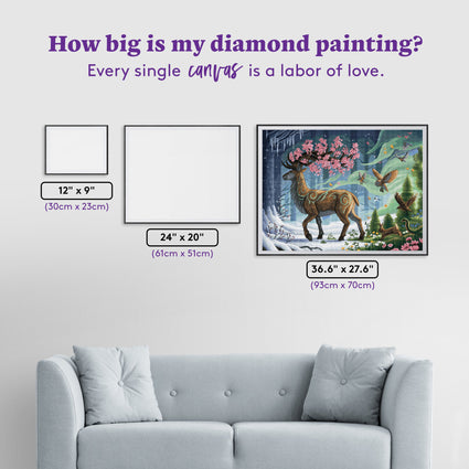 Diamond Painting Springbringer 36.6" x 27.6" (93cm x 70cm) / Square with 63 Colors including 2 ABs and 3 Fairy Dust Diamonds and 1 Iridescent Diamonds / 104,813