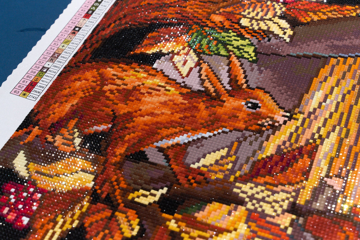 Diamond Painting Squirrel Witch 22" x 30" (55.8cm x 75.9cm) / Square with 63 Colors including 2 ABs and 1 Iridescent Diamond and 2 Fairy Dust Diamonds / 68,320