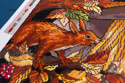 Diamond Painting Squirrel Witch 22" x 30" (55.8cm x 75.9cm) / Square with 63 Colors including 2 ABs and 1 Iridescent Diamond and 2 Fairy Dust Diamonds / 68,320